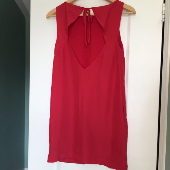 Kimchi Blue Red Shift Dress with Open Back - Picture 3 of 5